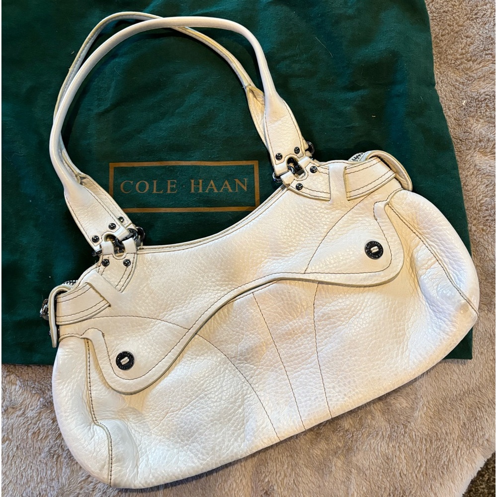 Leather Cole Haan winter wht handbag